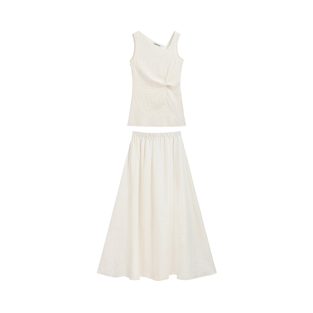 SU1 ルーズスリットトップAラインスカートツーピース