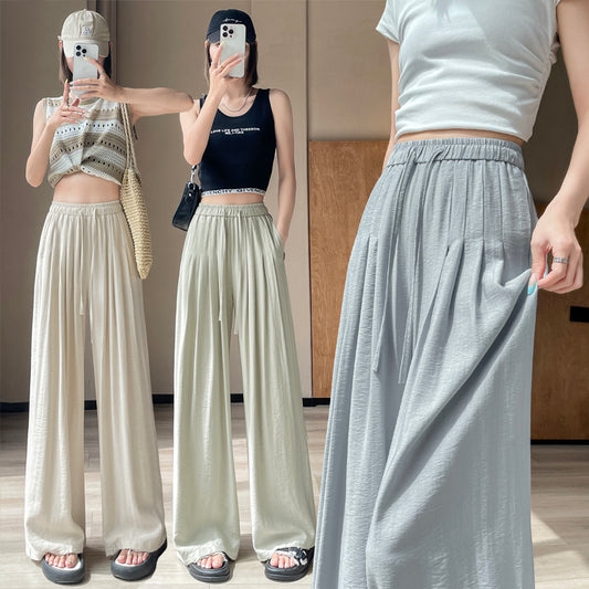 リゾートスタイルのワイドレッグパンツ