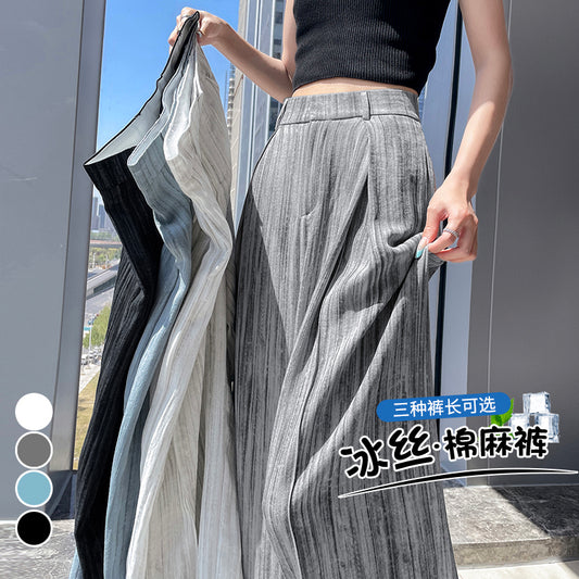 リネンハイウエストドレープスーツ山本パンツ