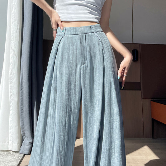 リネンハイウエストドレープスーツ山本パンツ