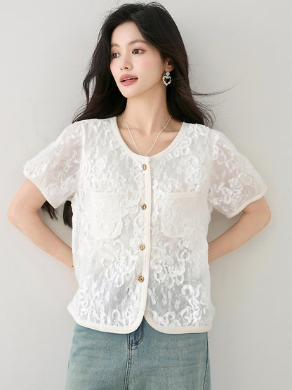 バブル半袖タッセルシャツ