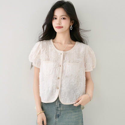 バブル半袖タッセルシャツ