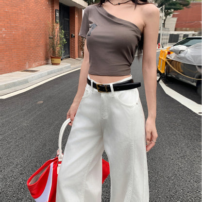 女性用ドレープフロアジーンズ