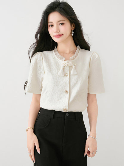 チャイニーズスタイルシフォンシャツ