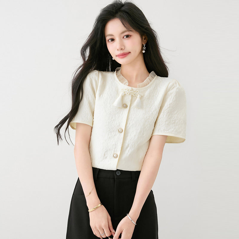 チャイニーズスタイルシフォンシャツ