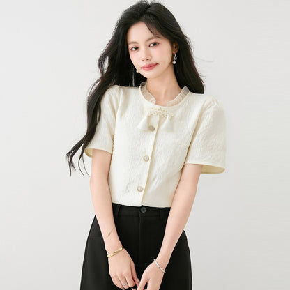 チャイニーズスタイルシフォンシャツ