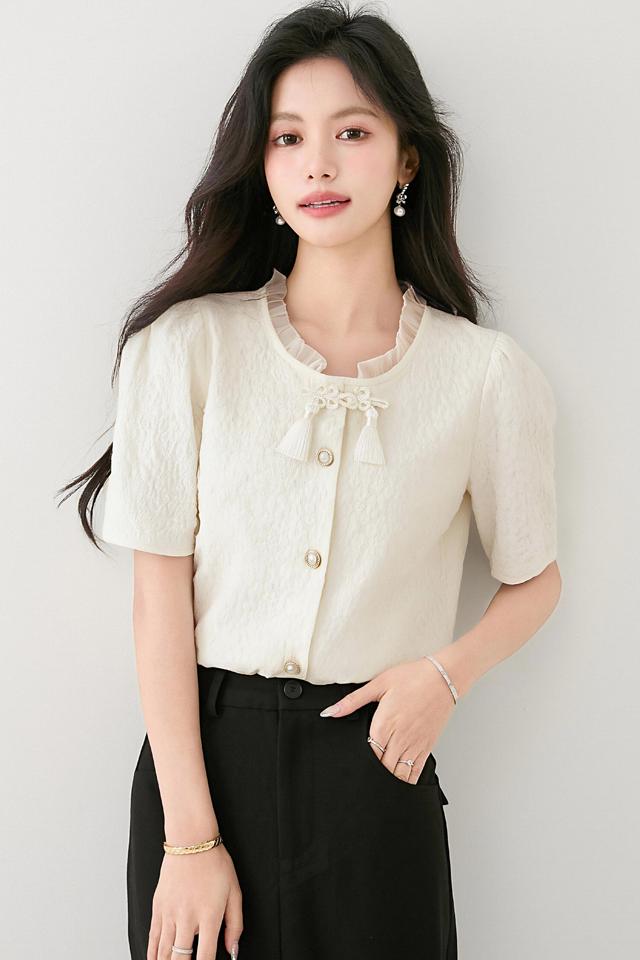 チャイニーズスタイルシフォンシャツ