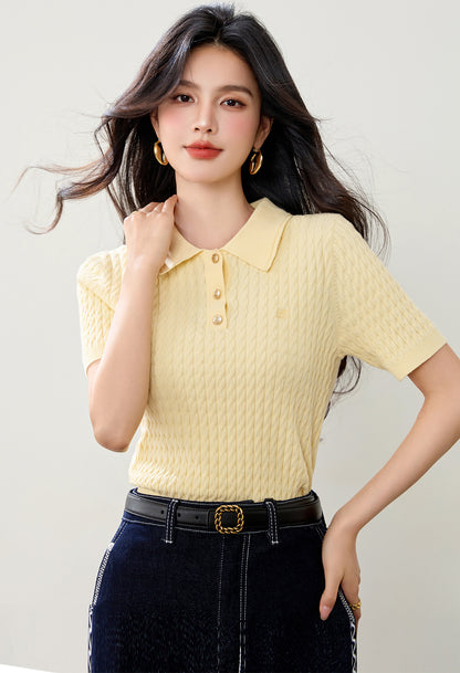 半袖レディースニットTシャツ