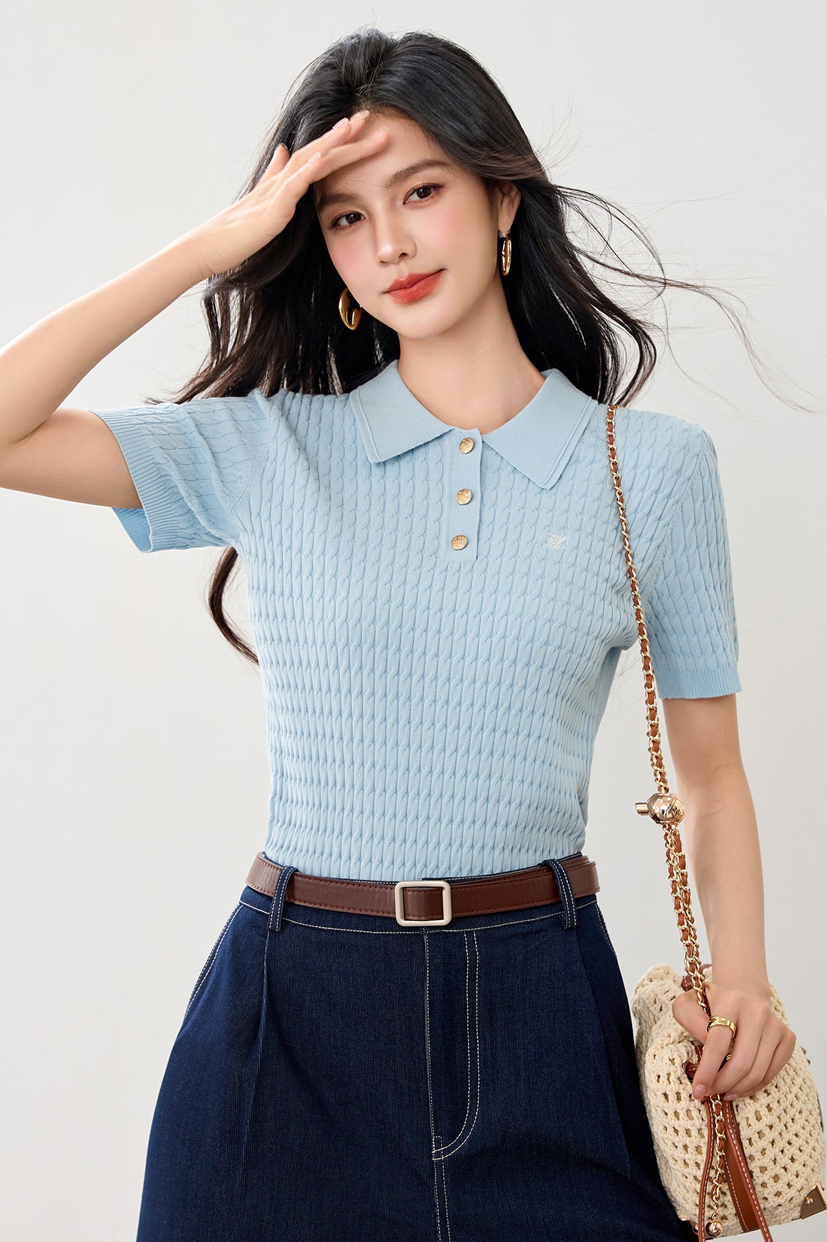 半袖レディースニットTシャツ