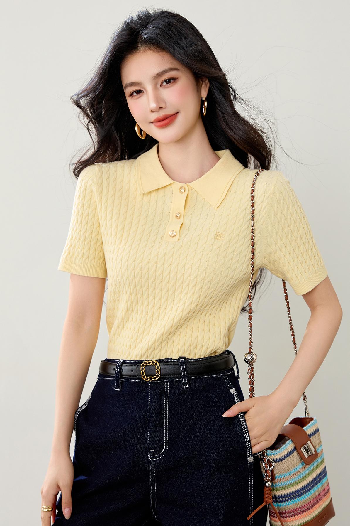 半袖レディースニットTシャツ