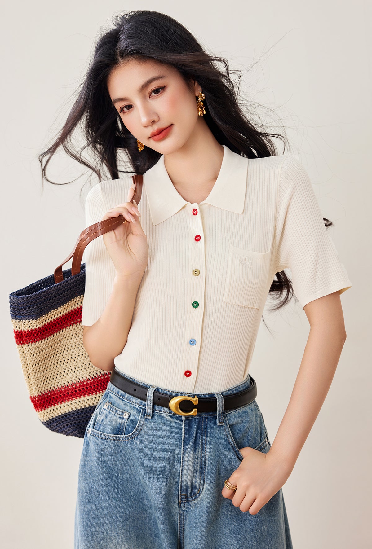 ショートアイスシルクニット半袖シャツ