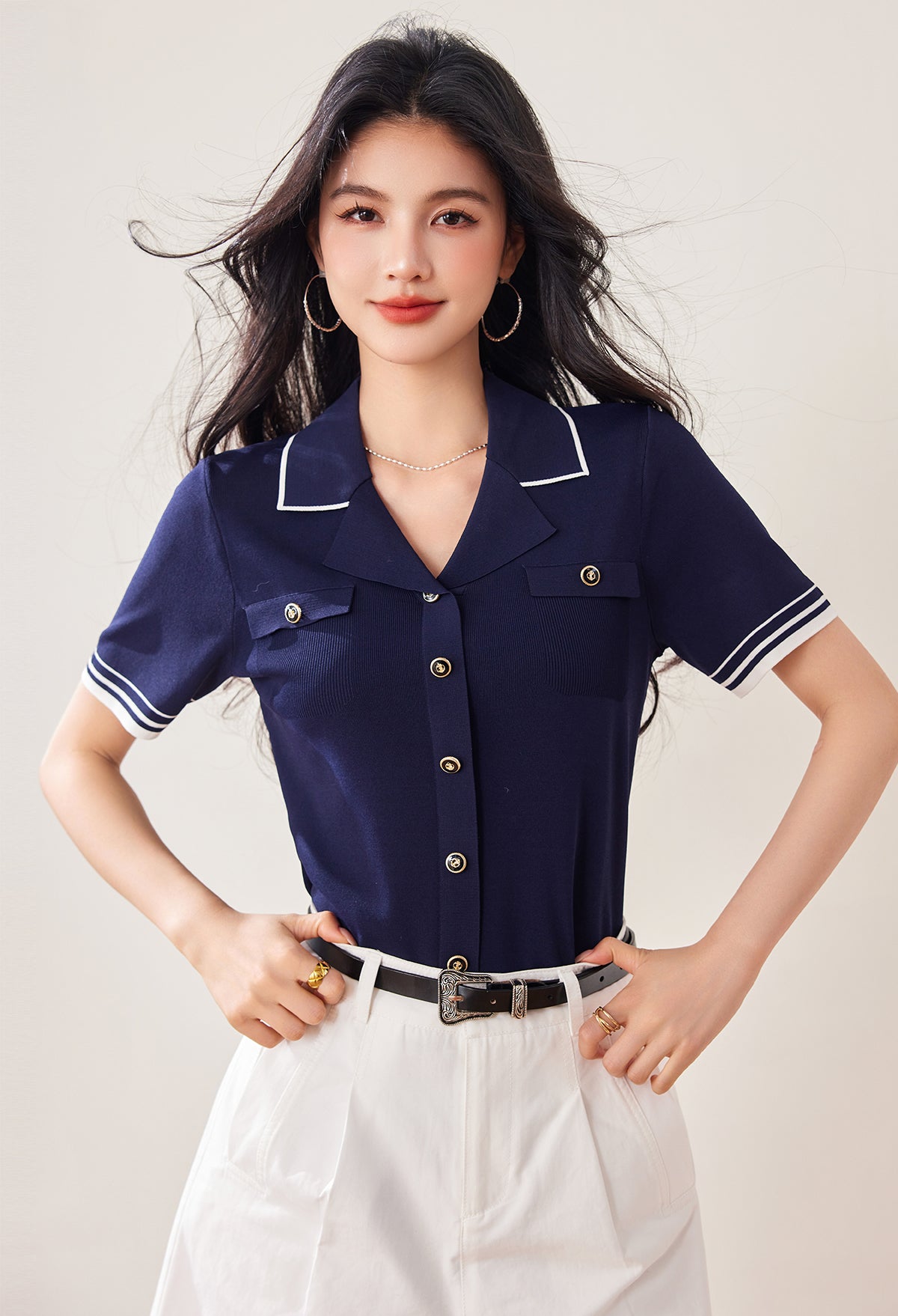 ヨットスリムフィット半袖シャツ