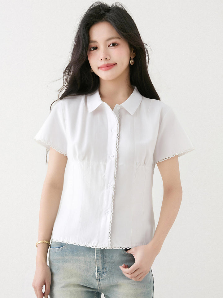 フィッシュボーンポロ半袖シャツ