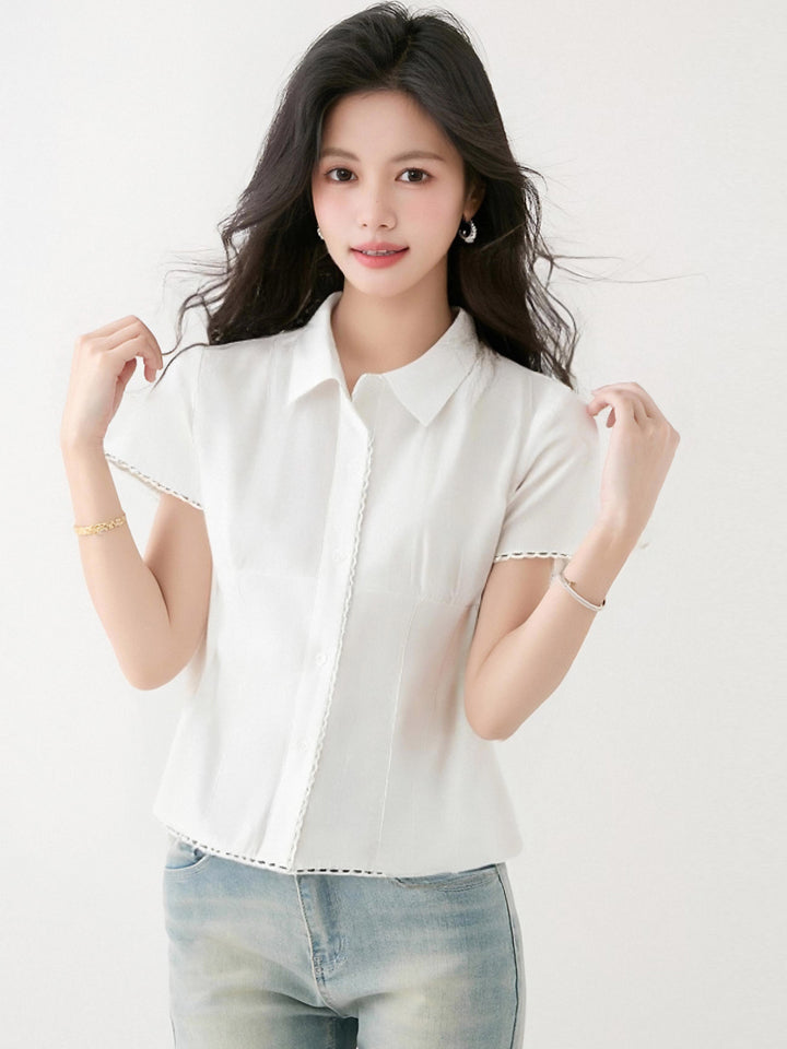 フィッシュボーンポロ半袖シャツ