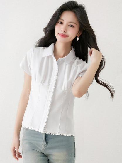 フィッシュボーンポロ半袖シャツ