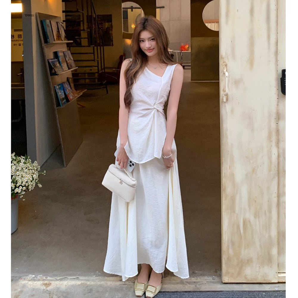 SU1 ルーズスリットトップAラインスカートツーピース