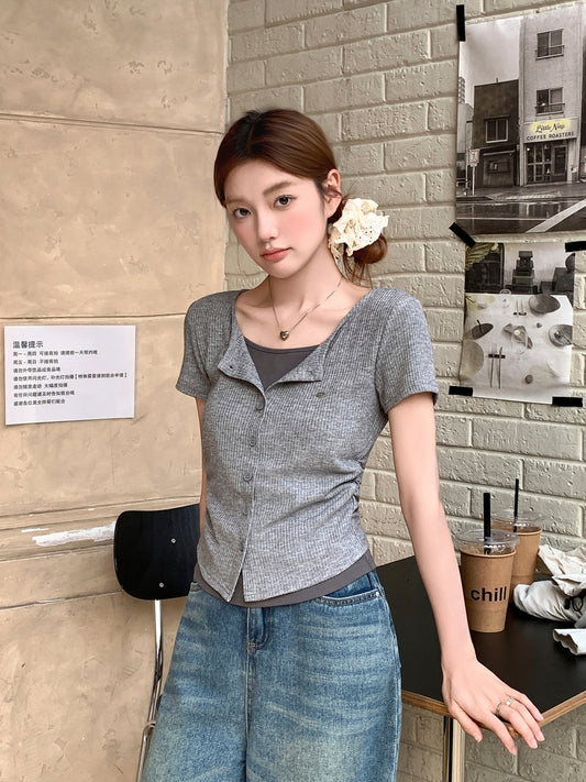 スリミングレイヤリングショートトップ