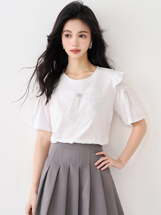 ルーズレースパッチワークホロートップ