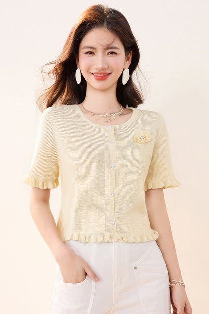 フラワーイヤーエッジセーター