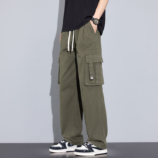 ルーズストレートカジュアルロングパンツ