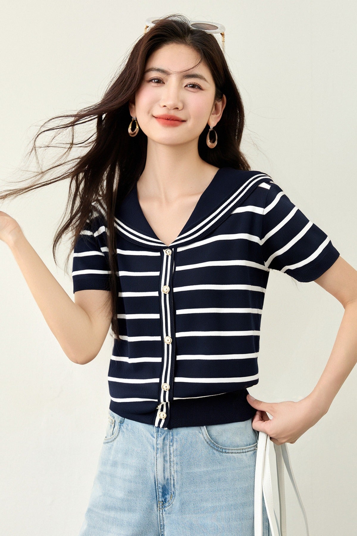 カーディガンショートトップ