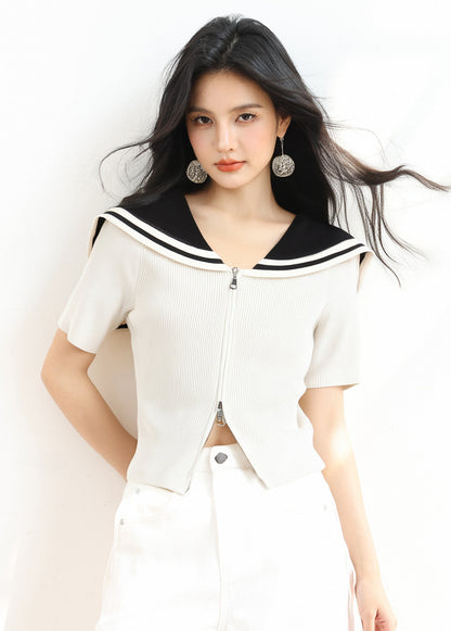 ネイビーカラースリムフィットスリム