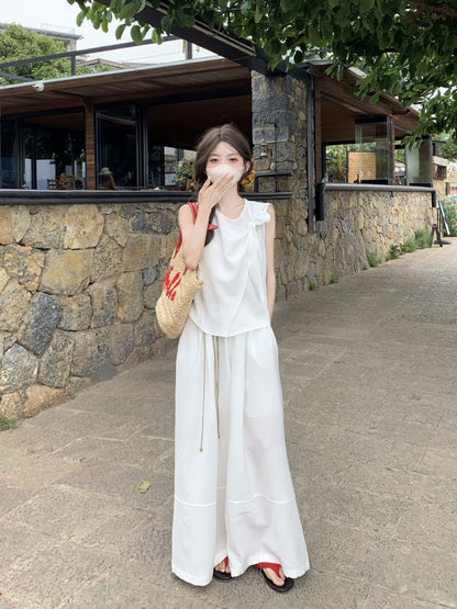 韓国リボンロングツーピースセット