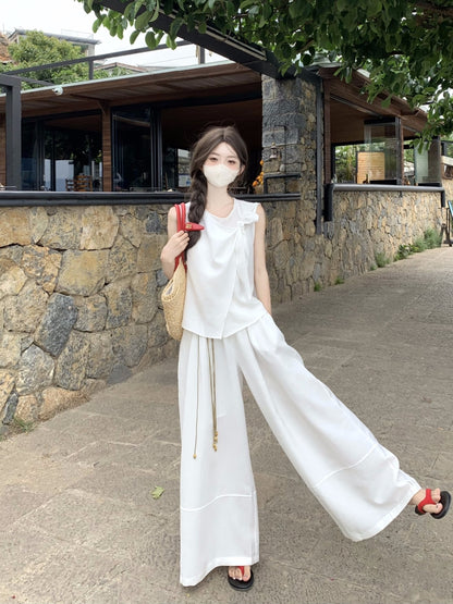 韓国リボンロングツーピースセット