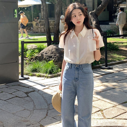 ブレストパフスリーブシフォンシャツ