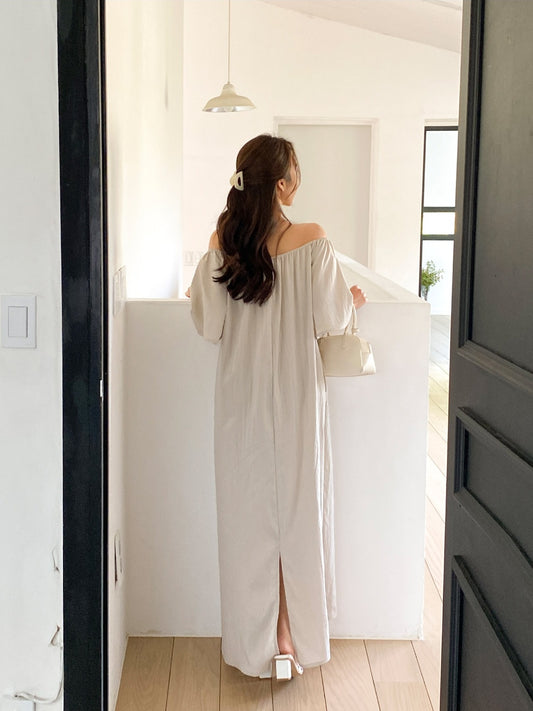オフショルダーカジュアルバケーションドレス