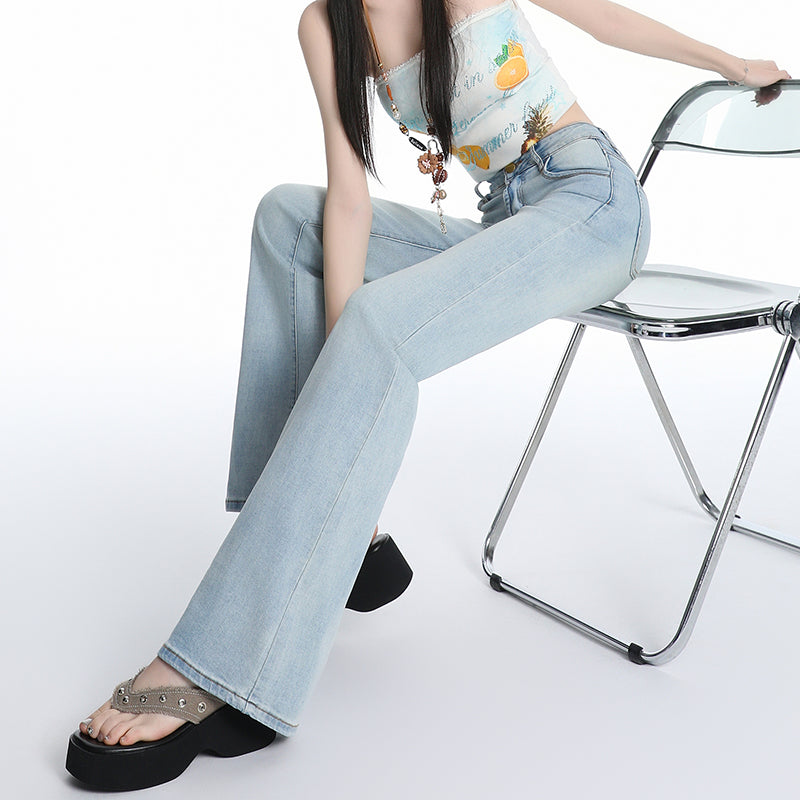 レトロローウエストのホットフレアパンツ