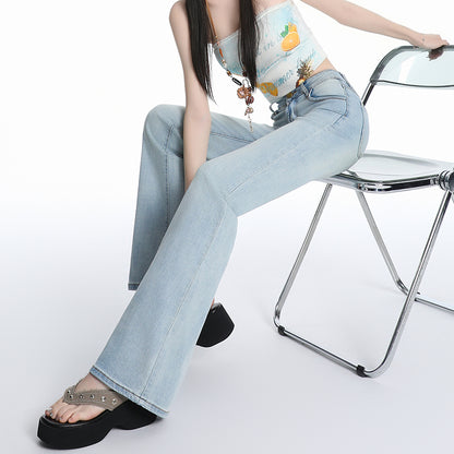 レトロローウエストのホットフレアパンツ