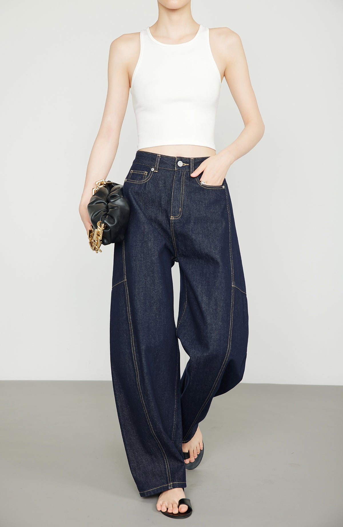 ワイドレッグバナナパンツ