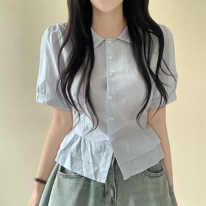 スウィートドールカラーシャツトップ