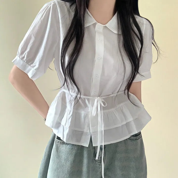 スウィートドールカラーシャツトップ