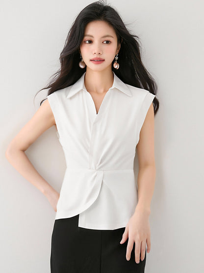 ツイストウエストラペルシャツ