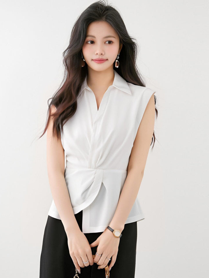 ツイストウエストラペルシャツ