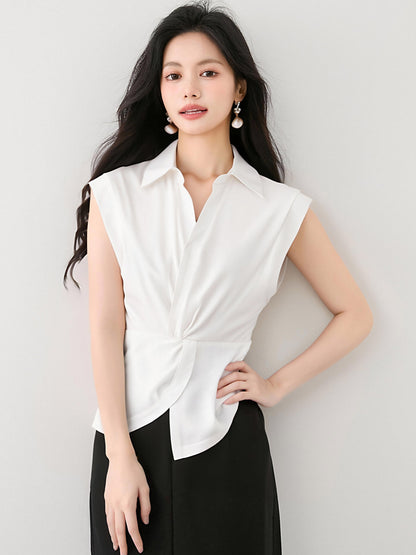 ツイストウエストラペルシャツ