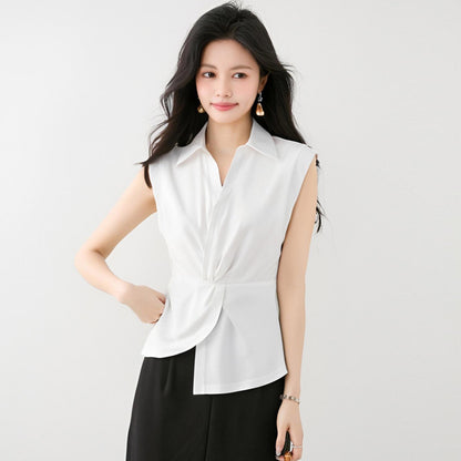 ツイストウエストラペルシャツ