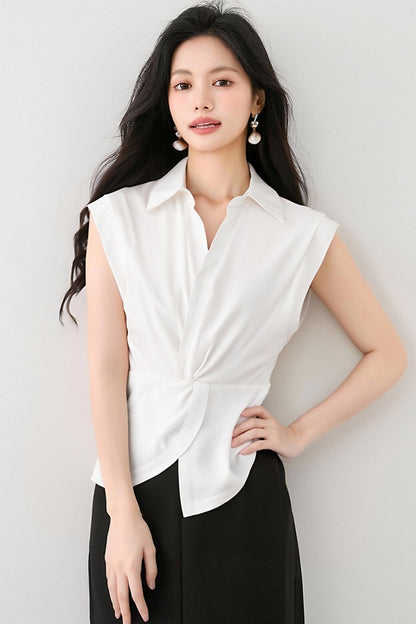 ツイストウエストラペルシャツ