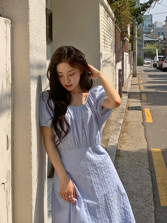 レースアップウエストドレス