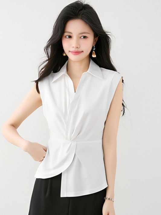 ツイストウエストラペルシャツ