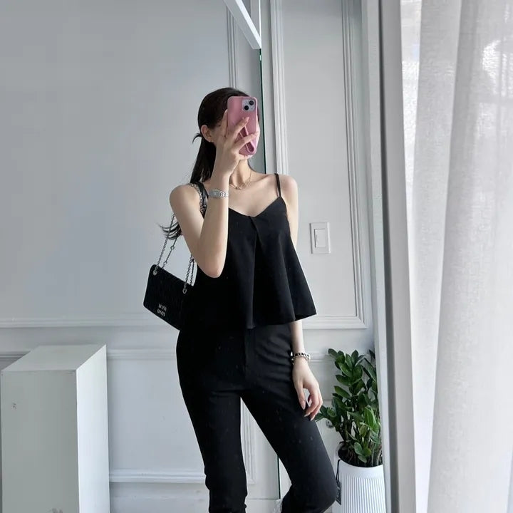 Vネックカジュアルバケーションキャミソール