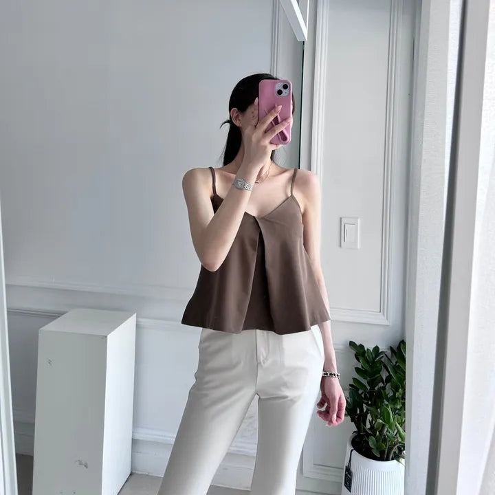 Vネックカジュアルバケーションキャミソール