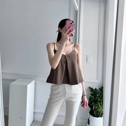 Vネックカジュアルバケーションキャミソール