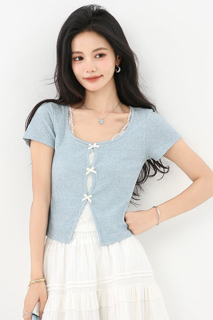 フェイクツーピース半袖Tシャツ