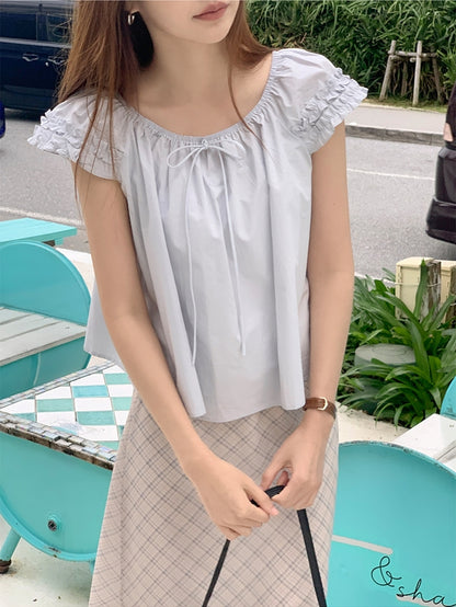 スリーブファッション万能シャツトップ