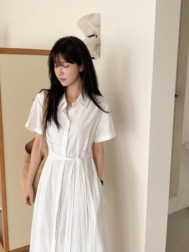 半袖シャツドレス