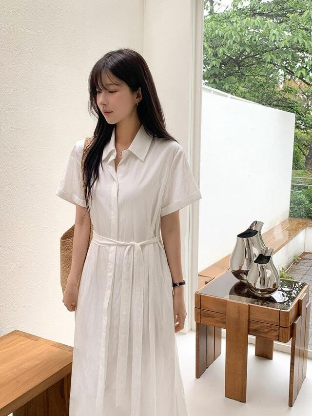 半袖シャツドレス