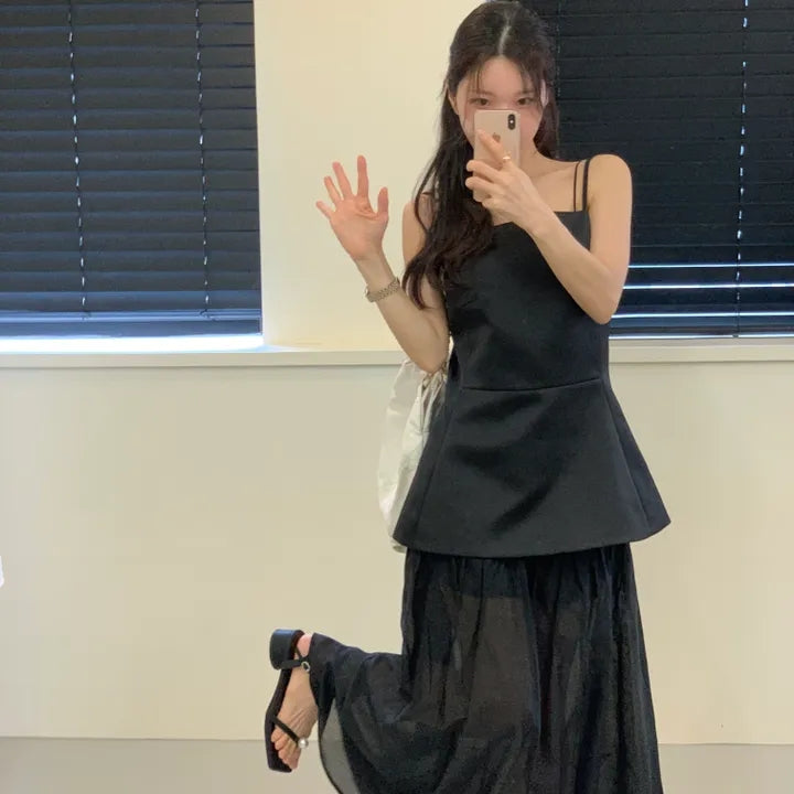 高級キャミソール+シフォンスカート